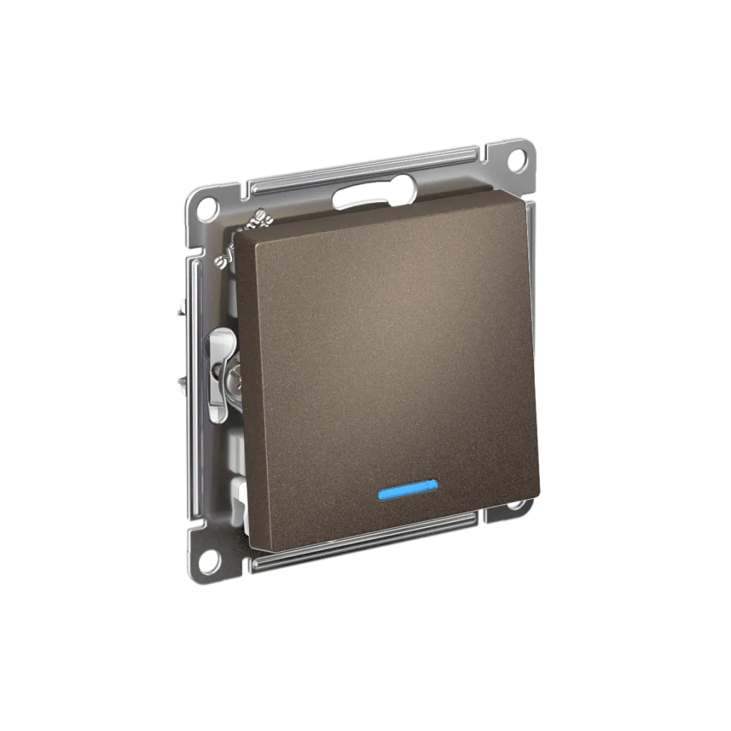 Systeme Electric AtlasDesign SE ATN000613S, Мокко Выключатель 1-клавишный с подсвет.,сх.1а, 10АХ, мех., быстрозажим. клем.