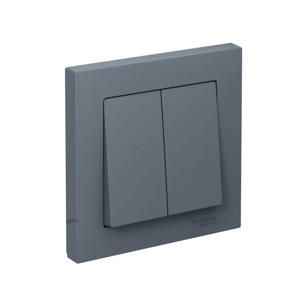 Systeme Electric AtlasDesign SE ATN000752S, Грифель Выключатель 2-клавишный, сх.5, 10АХ, в сборе, быстрозажим. клем.