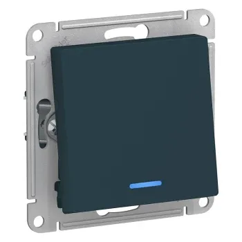 Systeme Electric AtlasDesign SE ATN000863S, Изумруд Переключатель 1-кл с подсветкой, сх.6а, 10АХ, мех., быстрозажим. клем.