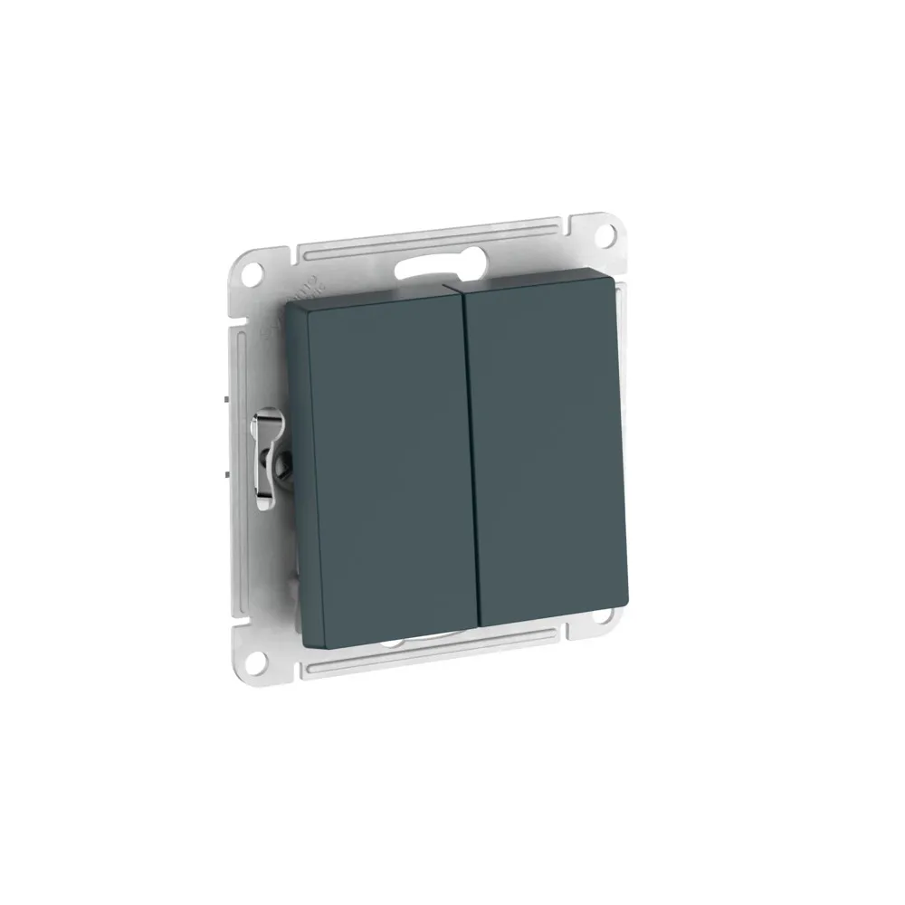 Systeme Electric AtlasDesign SE ATN000865S, Изумруд Переключатель 2-клавишный, сх.6/2, 10АХ, мех., быстрозажим. клем.