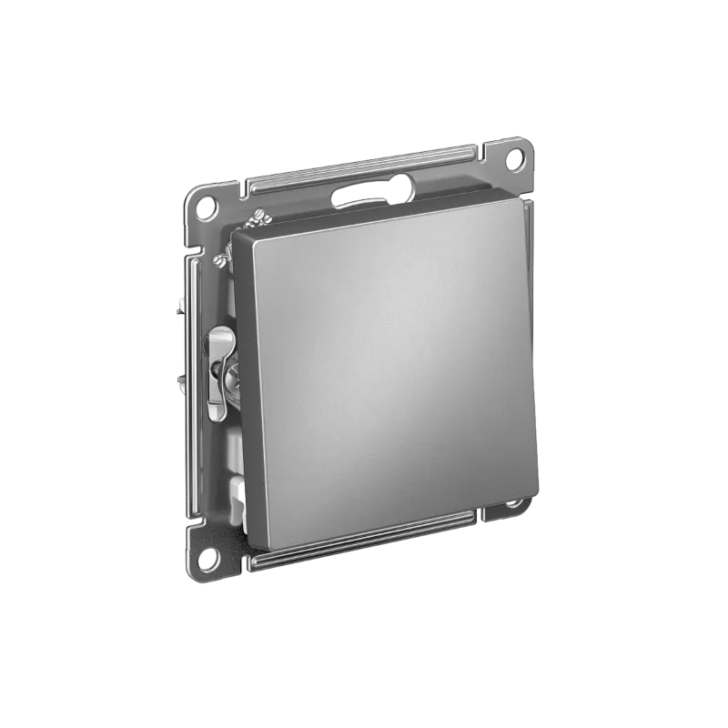 Systeme Electric AtlasDesign SE ATN000961S, Сталь Переключатель 1-клавишный, сх.6, 10АХ, мех., быстрозажим. клем.