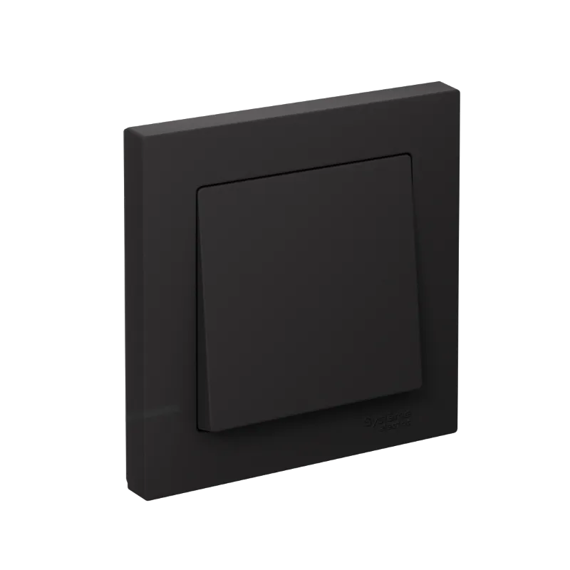 Systeme Electric AtlasDesign SE ATN001012S, Карбон Выключатель 1-клавишный, сх.1, 10АХ, в сборе, быстрозажим. клем.