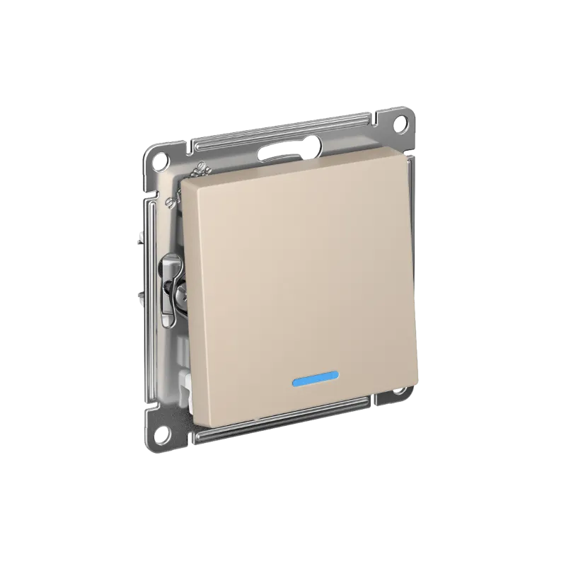 Systeme Electric AtlasDesign SE ATN001263S, Песочный Переключатель 1-кл с подсветкой, сх.6а, 10АХ, мех., быстрозажим. клем.