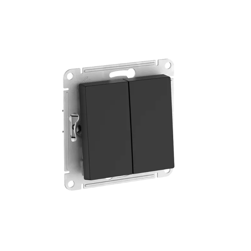 Systeme Electric AtlasDesign SE ATN440151S, Aqua Белый Выключатель 2-клавишный IP44, сх.6, 10АХ,мех., быстрозажим. клем.