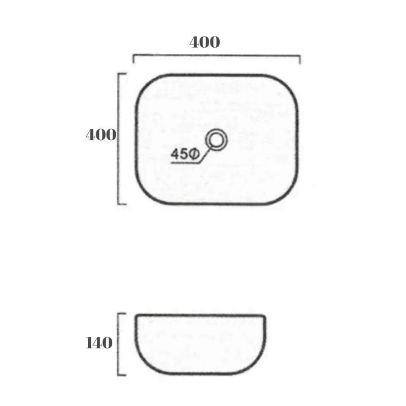 Раковина чаша Hans VG-2626 002 40_40 квадратная белая золотая