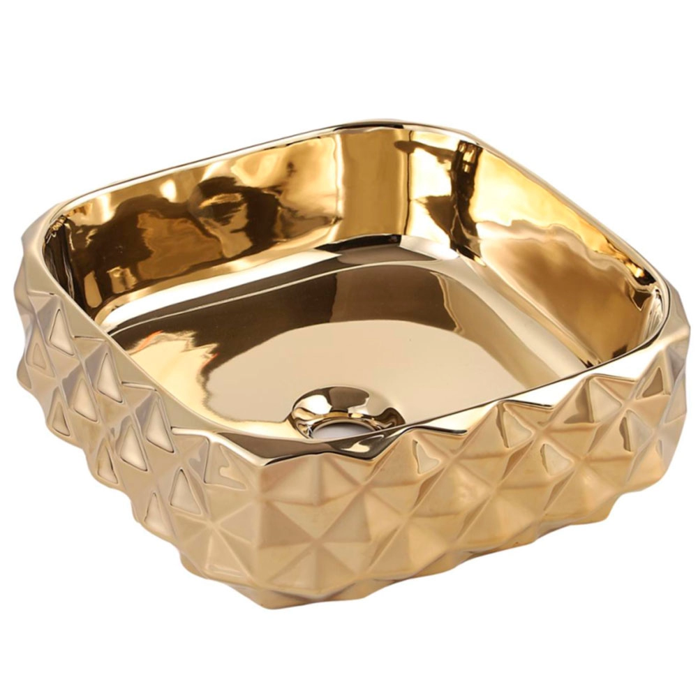 Раковина чаша Hans VG-2626 003 40_40 квадратная золотая