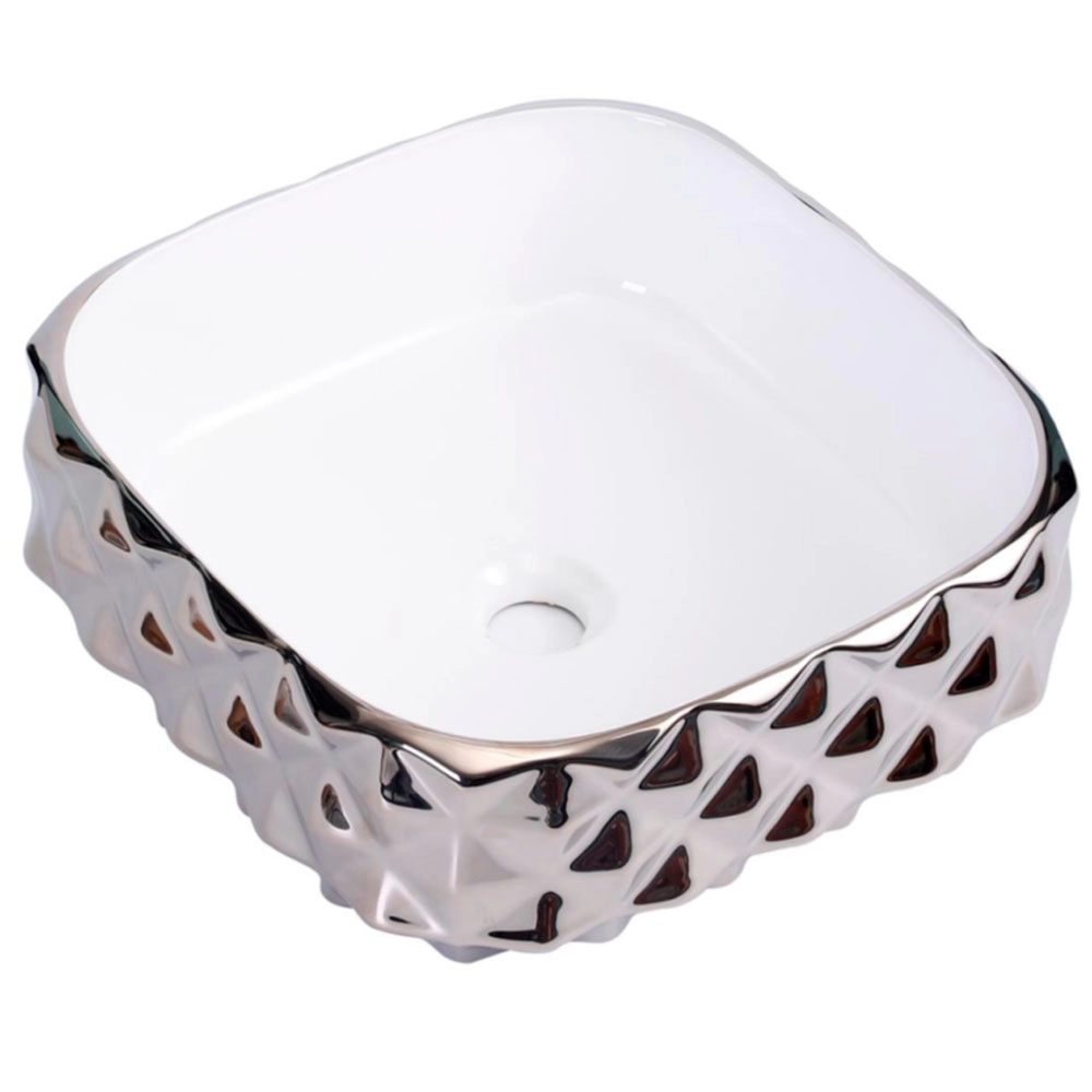 Раковина чаша Hans VG-2626 004 40_40 квадратная белая серебряная