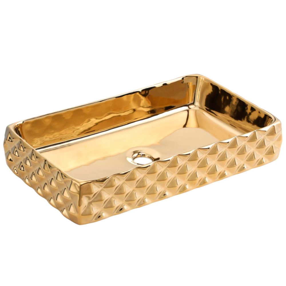 Раковина чаша Hans VG-2626 006 60,5_34 прямоугольная золотая