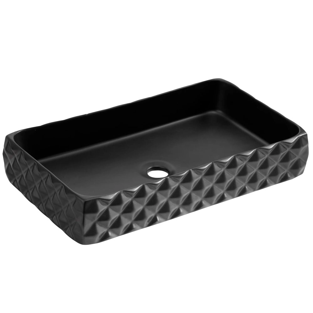 Раковина чаша Hans VM-2626 001 60.5_34 прямоугольная черная матовая