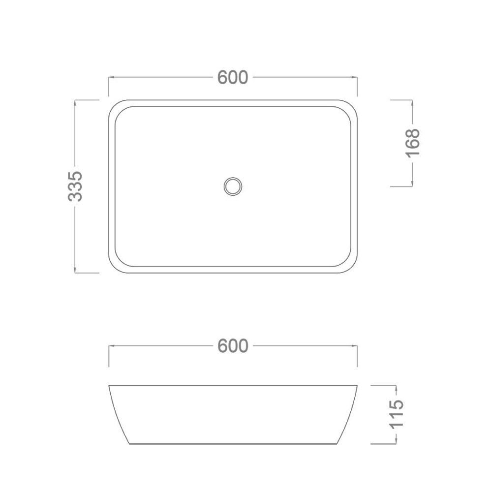 Раковина чаша Hans VZ-2626 60.5_34 прямоугольная белая