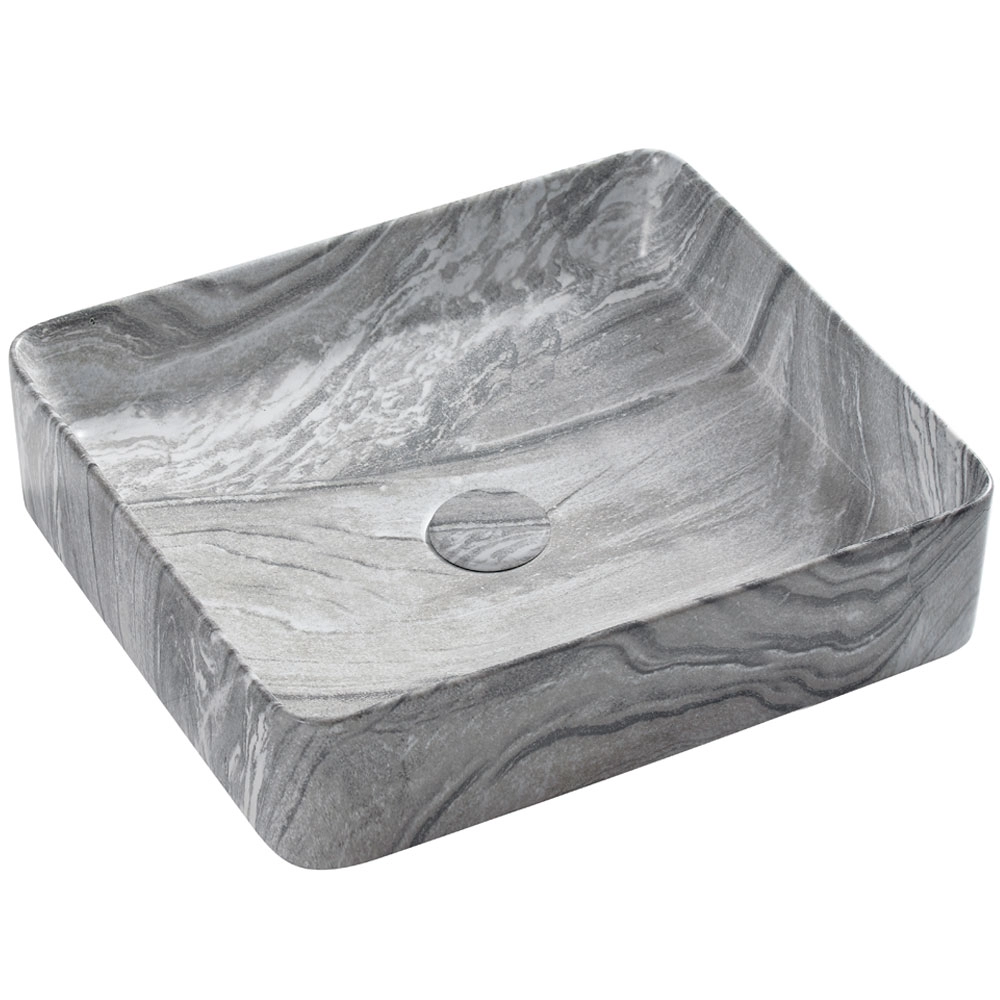 Раковина чаша Hans HS-2179MG 47_38 прямоугольная мрамор серый