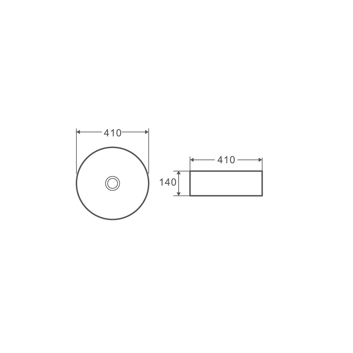 Раковина чаша Hans HS-3205 41_41 круглая/белая
