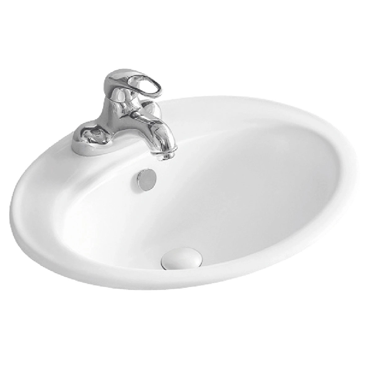 Раковина встраиваемая сверху Hans HS-6002 55_47 овал белая