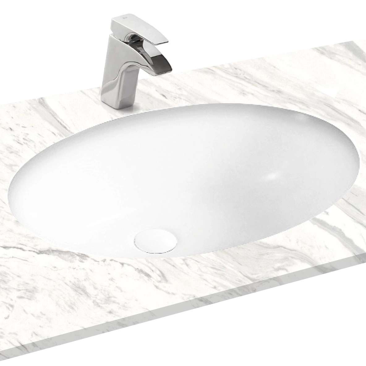 Раковина встраиваемая под стол Hans HS-6029 60_44 овал белая