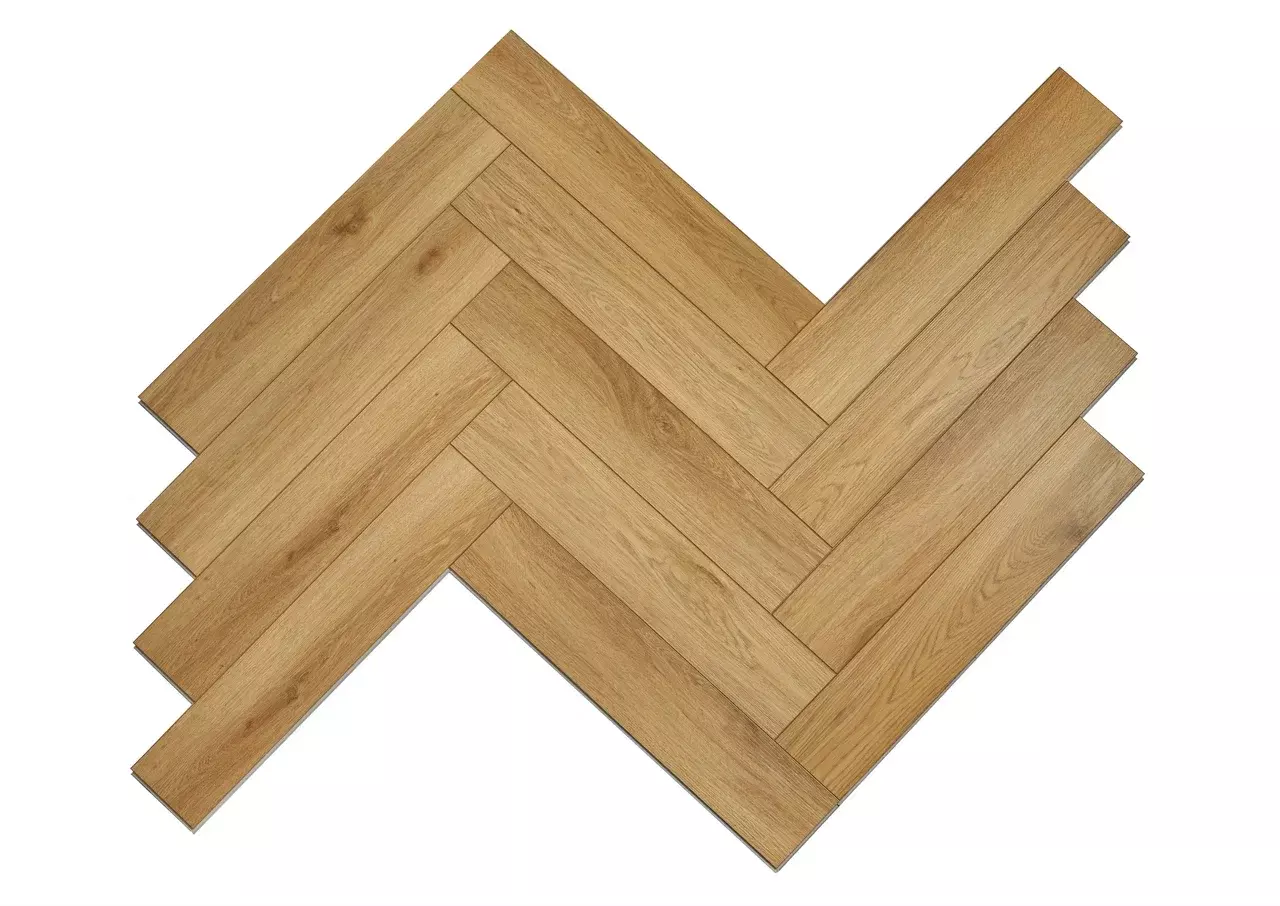 Виниловое напольное покрытие SPC CM Floor Parkett 35 Дуб Бурбон (Английская ёлка)