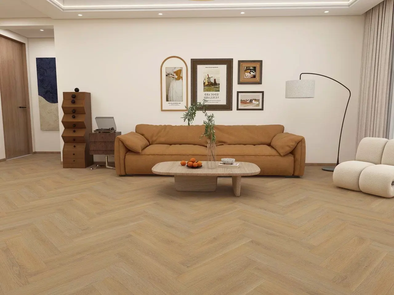 Виниловое напольное покрытие SPC CM Floor Parkett 39 Дуб Ванкувер (Английская ёлка)